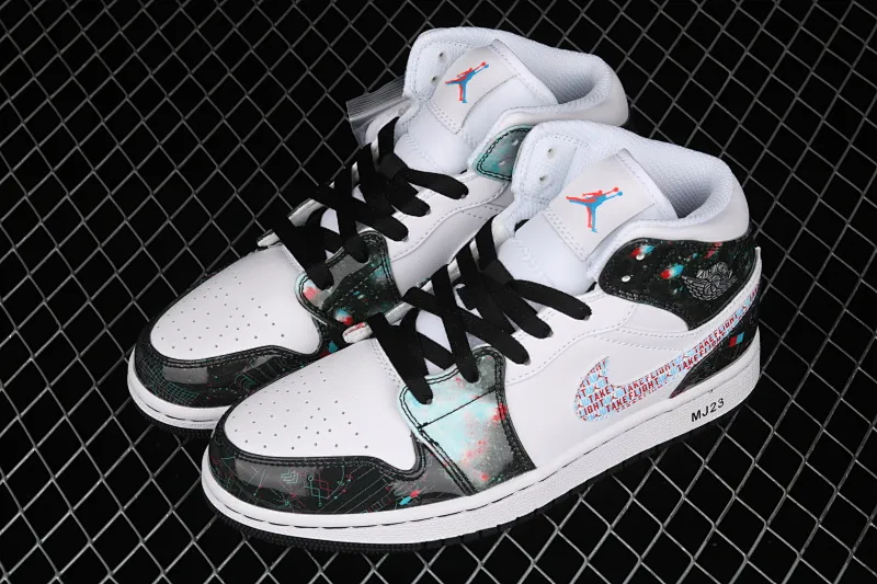 All categories Air Jordan Jordan series basketball shoes Air Jordan 1 Mid Air Jordan 1 Mid SE AJ1 Joe 1 naked eye 3D limited edition Chinese basketball shoes BQ6931-114